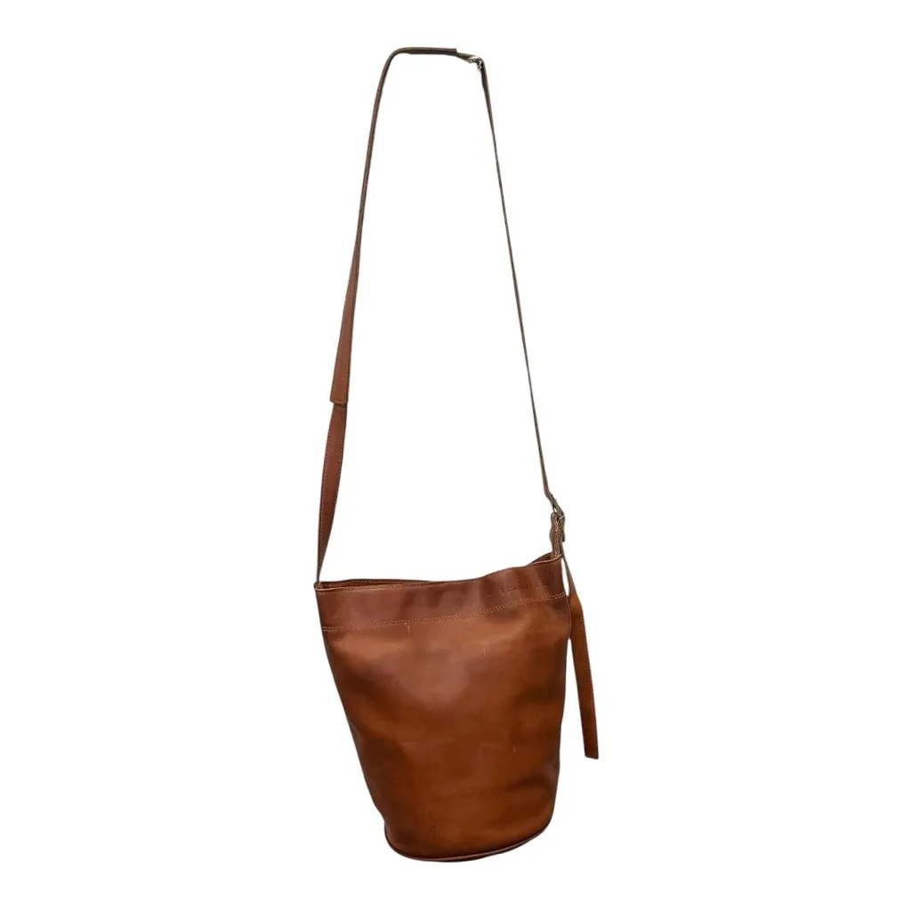 Trakatan Handmade Italian Leather Bucket Bag Adjustable Strap Cognac Brown - Image 5