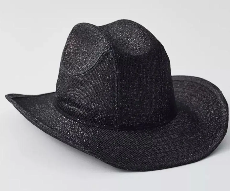 Urban Outfitters Wyeth Mega Disco Cowboy Hat NWT Black Western Glam Rodeo - Image 2