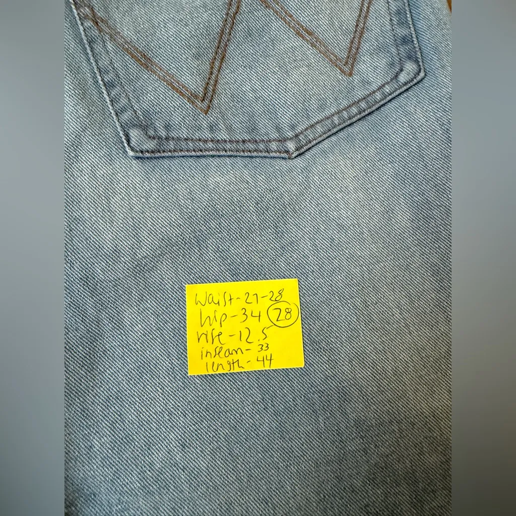 Wrangler X Billabong Light Wash True Bell Bottom Jeans Patchwork Hippie Boho 28 - Image 13