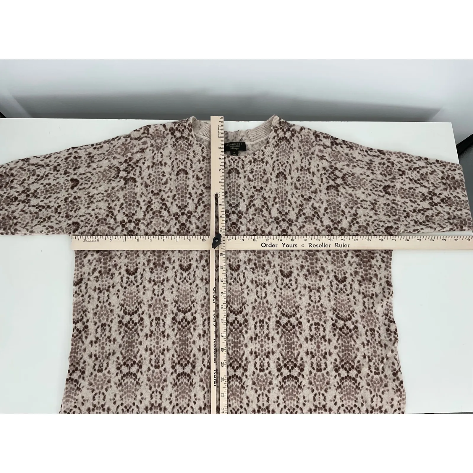 Charter Club Luxury‎ 100% Cashmere Snake Print Crew Neck Sweater XL - Image 8