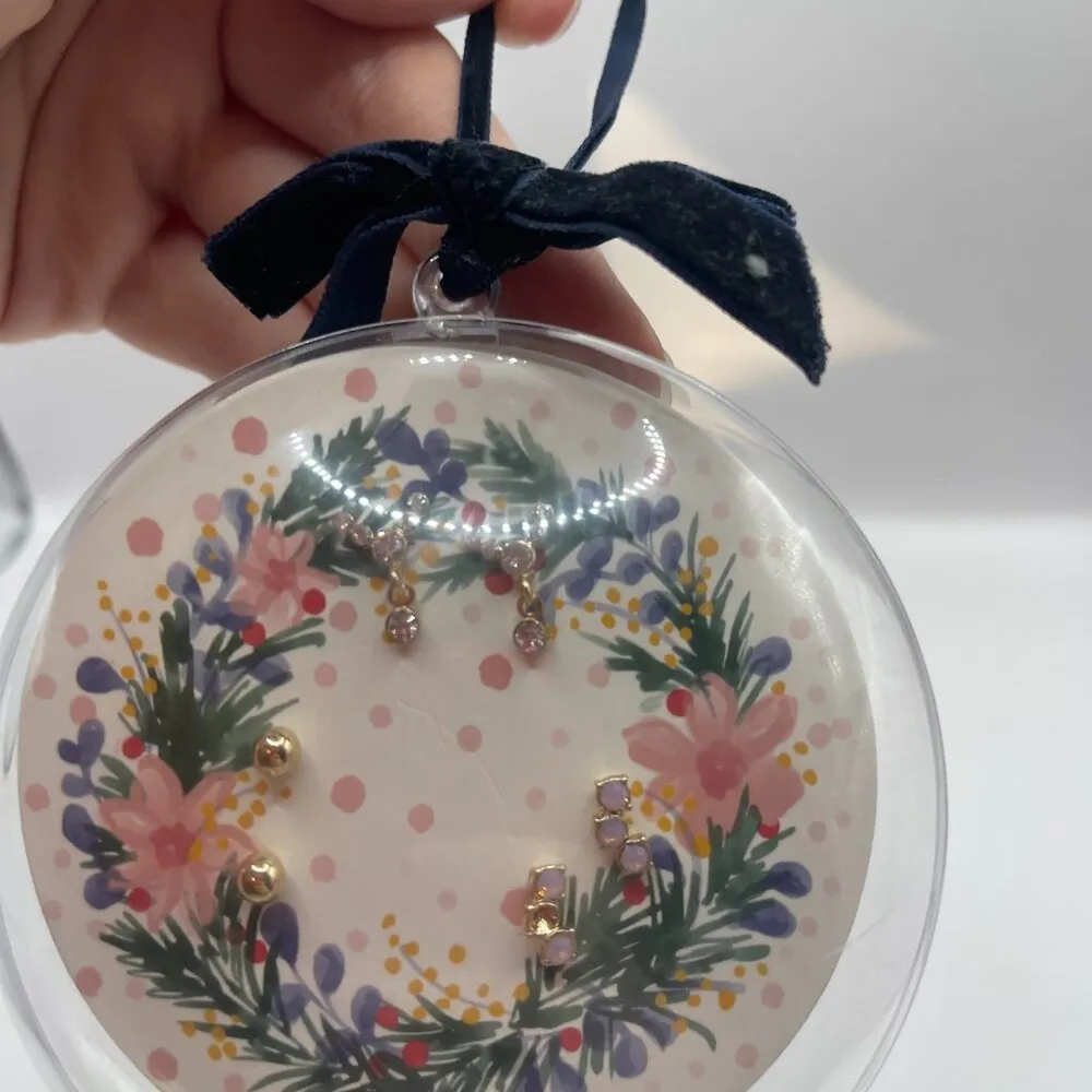 NWT Christmas Wreath Ornament and Earring Set - Image 2