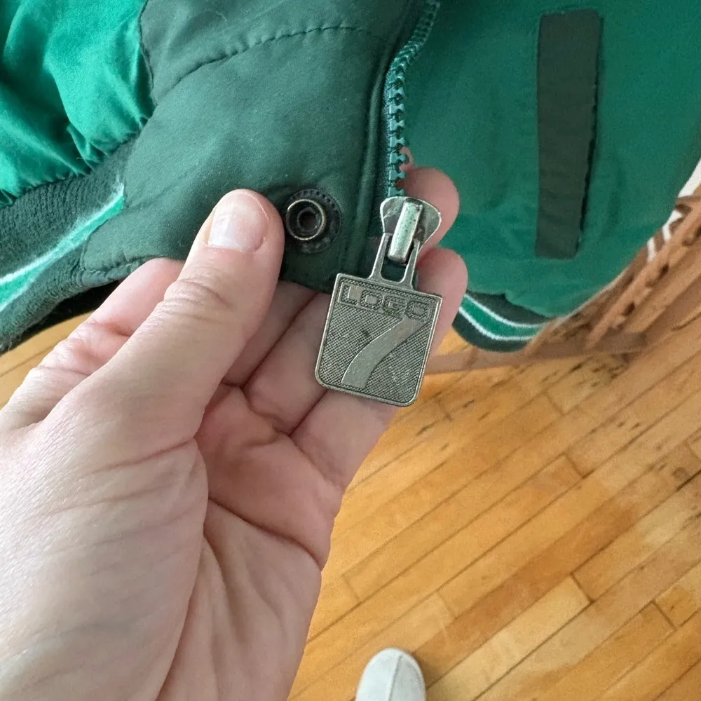 Vintage Logo 7 Packers Puffer Jacket Green Size XL - Image 5