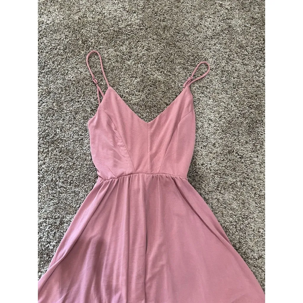 Love Tree Criss Cross Spaghetti Strap Romper Rose Pink ~ Size Small - Image 2