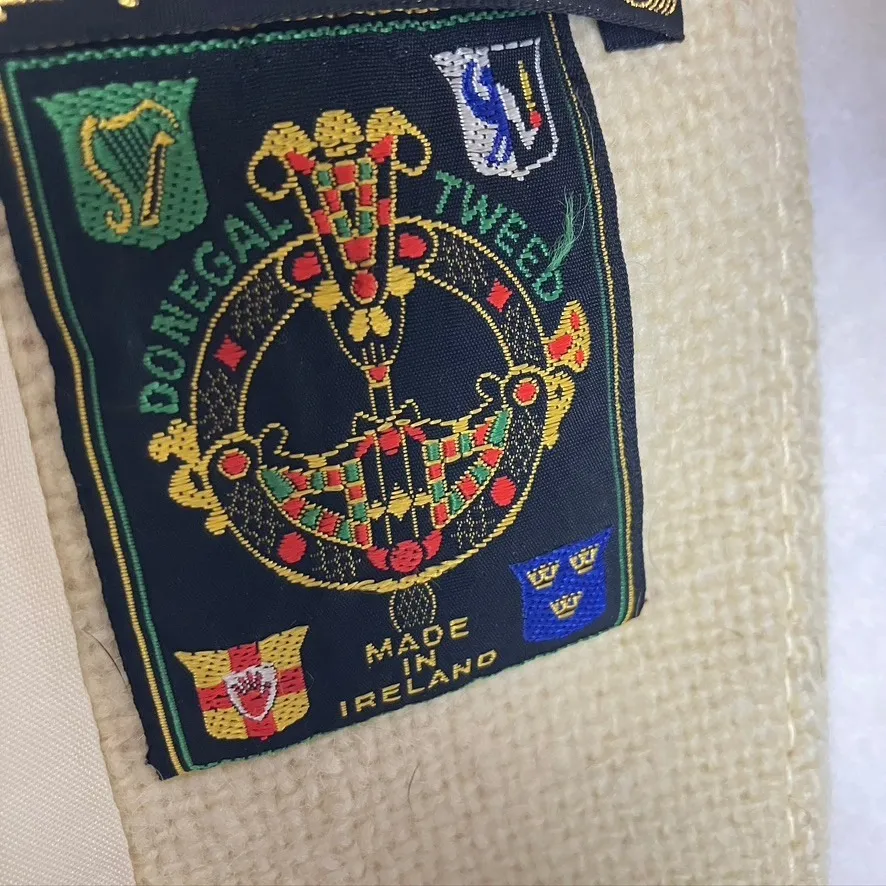 Vintage Dorene Donegal Tweed Wool Blazer Women's 12 Cream Ireland‎ Pure New wool - Image 9