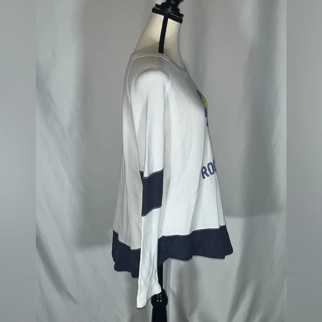 Retro Brand Kansas Jayhawks Raglan Sleeves Waffle Knit Long Sleeve - Image 5