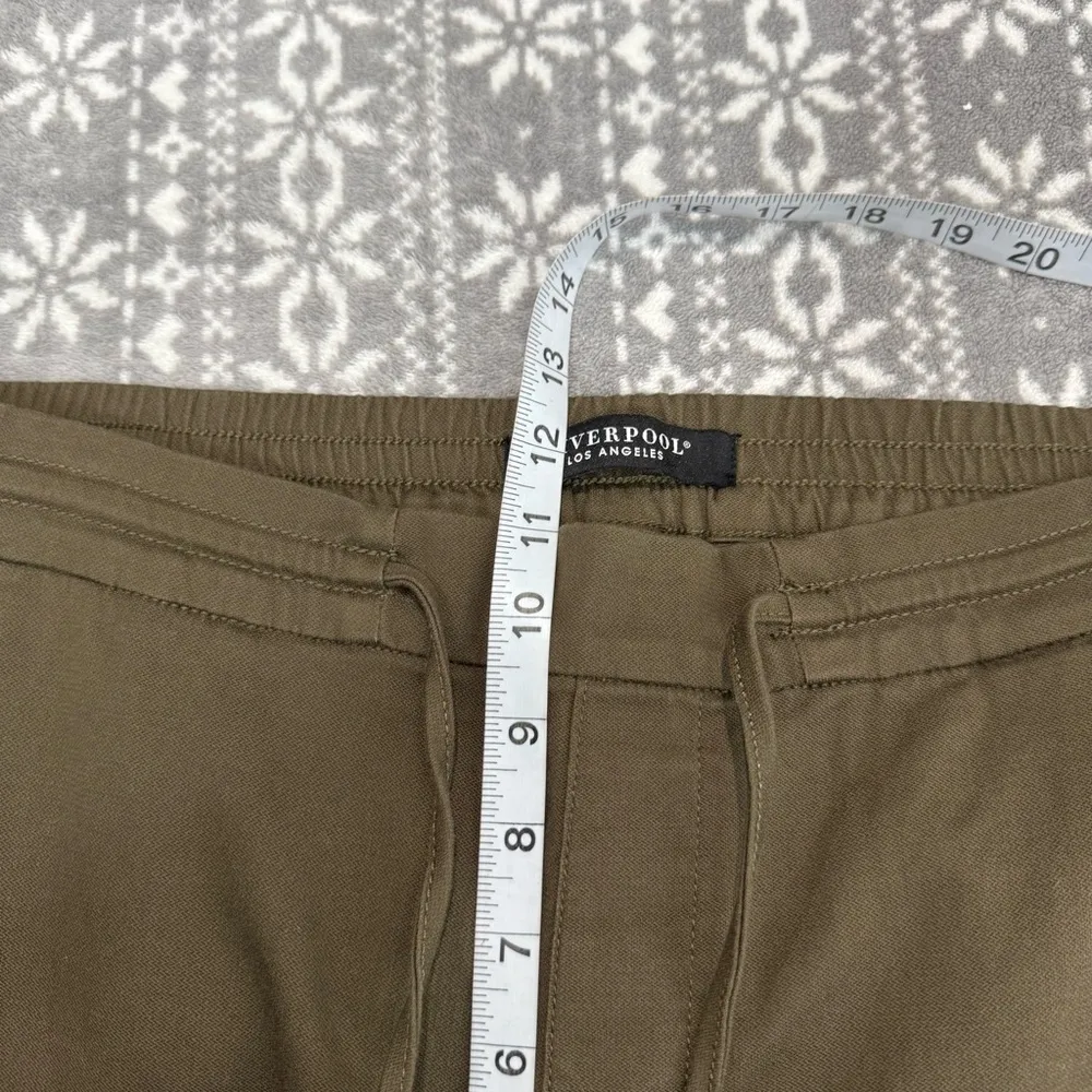 NWT Stitch Fix Liverpool Kelsey Culotte w/Tie Front Waist Band Olive Grove 12/31 Green - Image 11