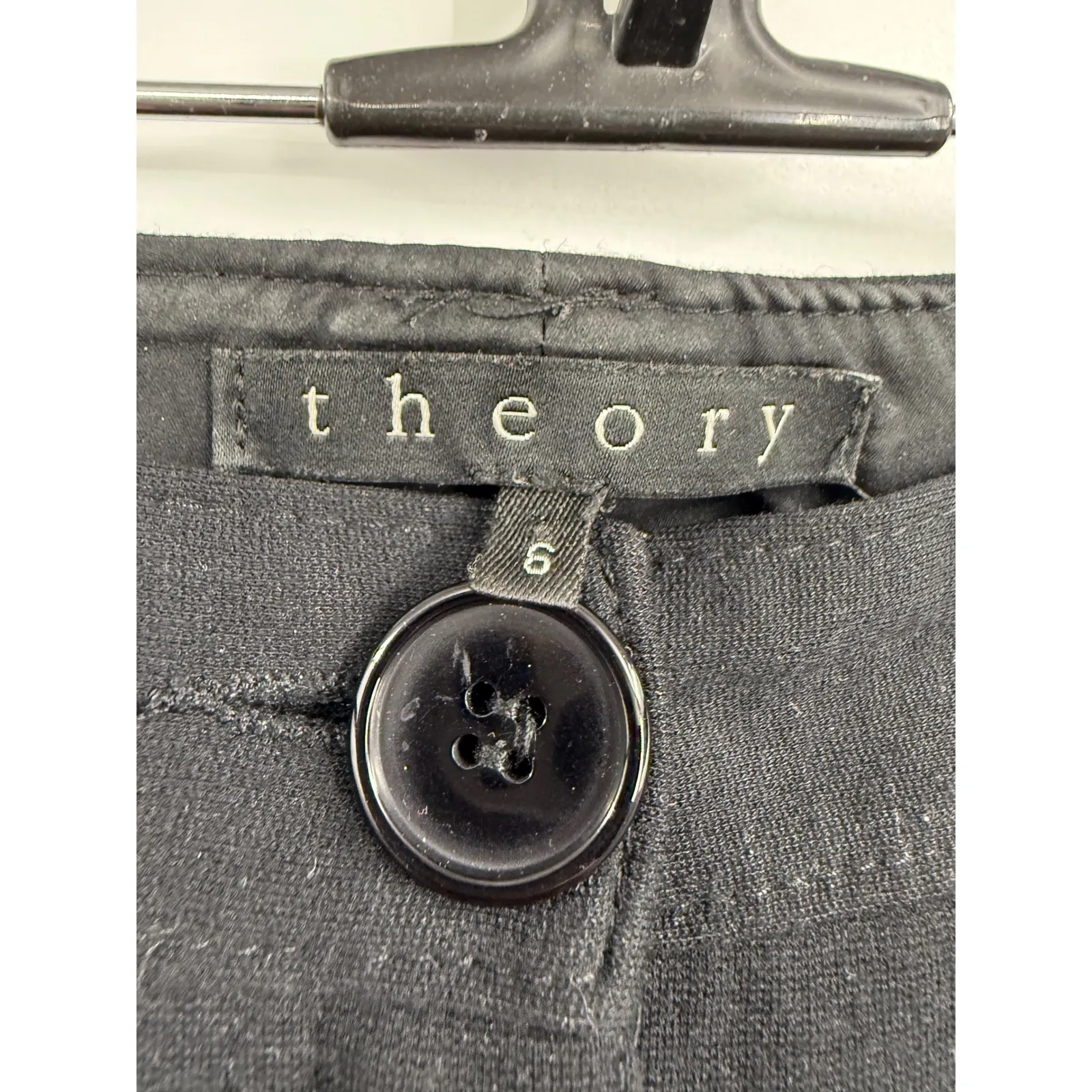 Theory Women Black Straight Leg Dress Pants Size 6 - Image 2