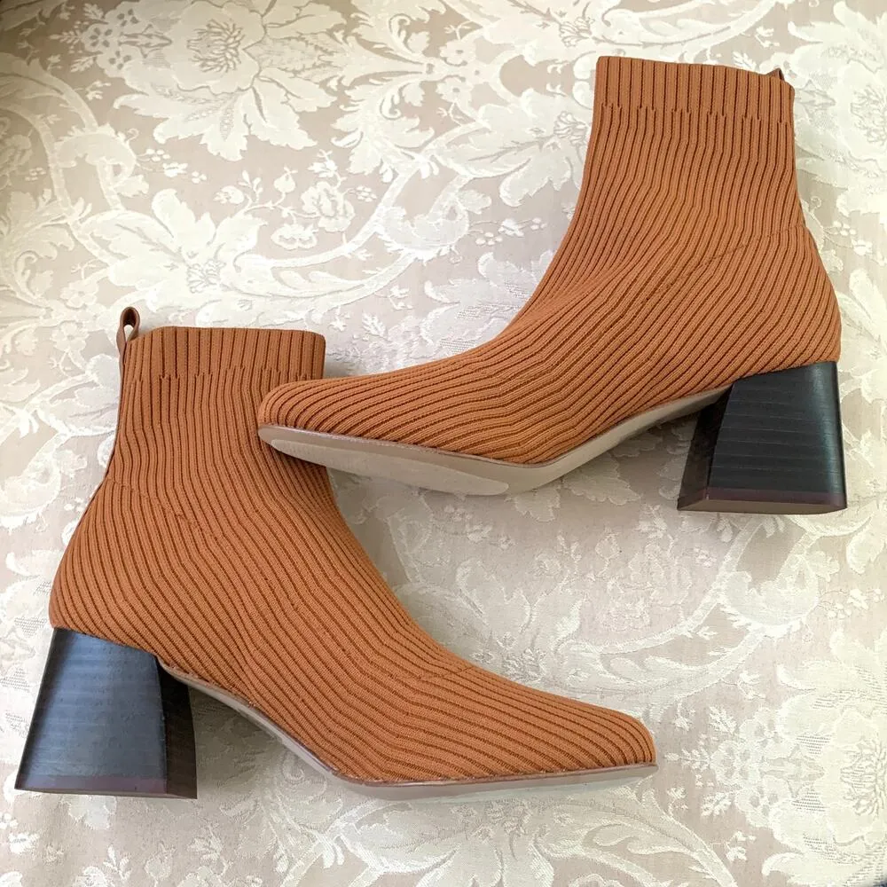 NEW Steve Madden Dimmer Knit Sock Boots in Tan - Image 2