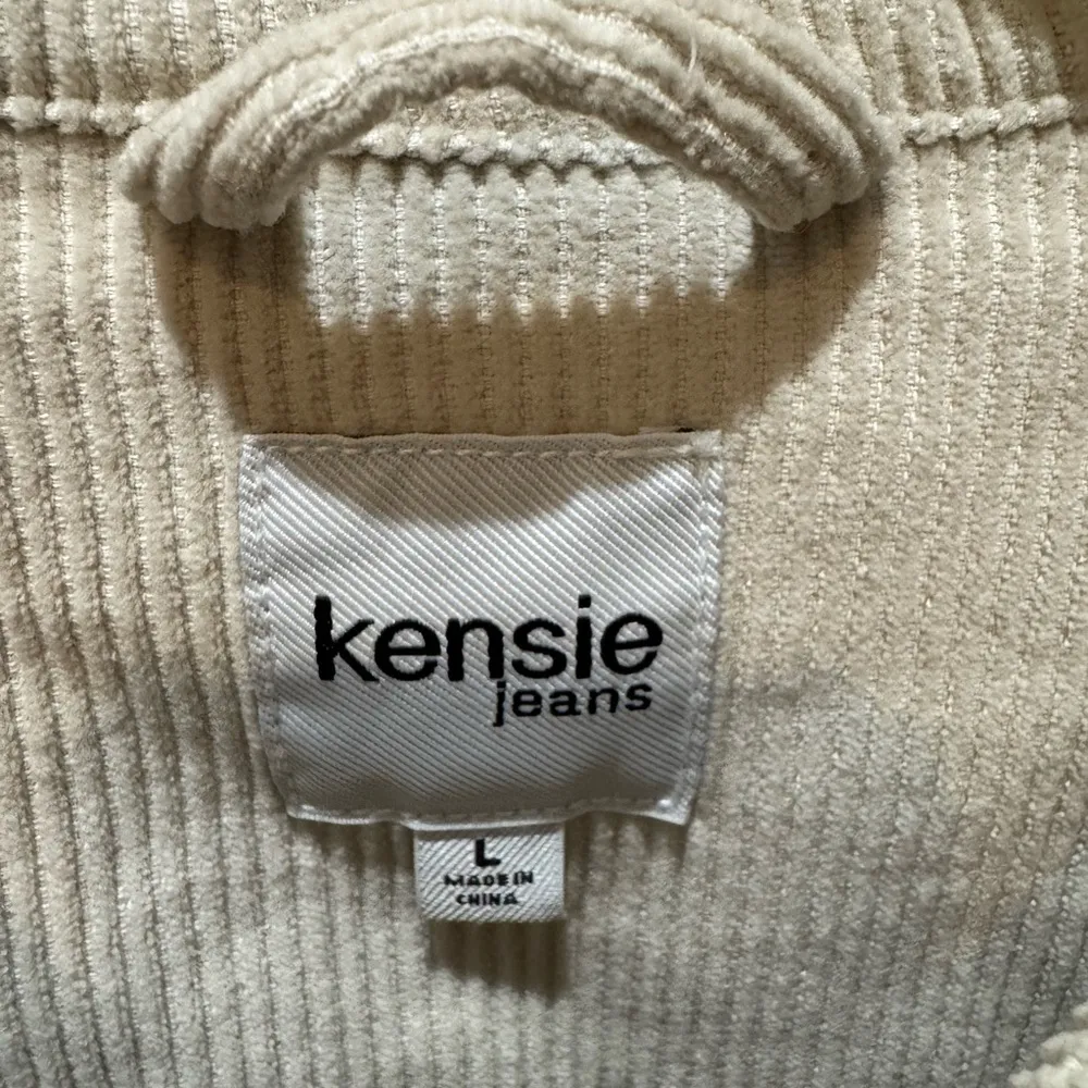 Kensie Beige Corduroy Shacket Jacket Size L Button Front Pockets Tan Size L - Image 10