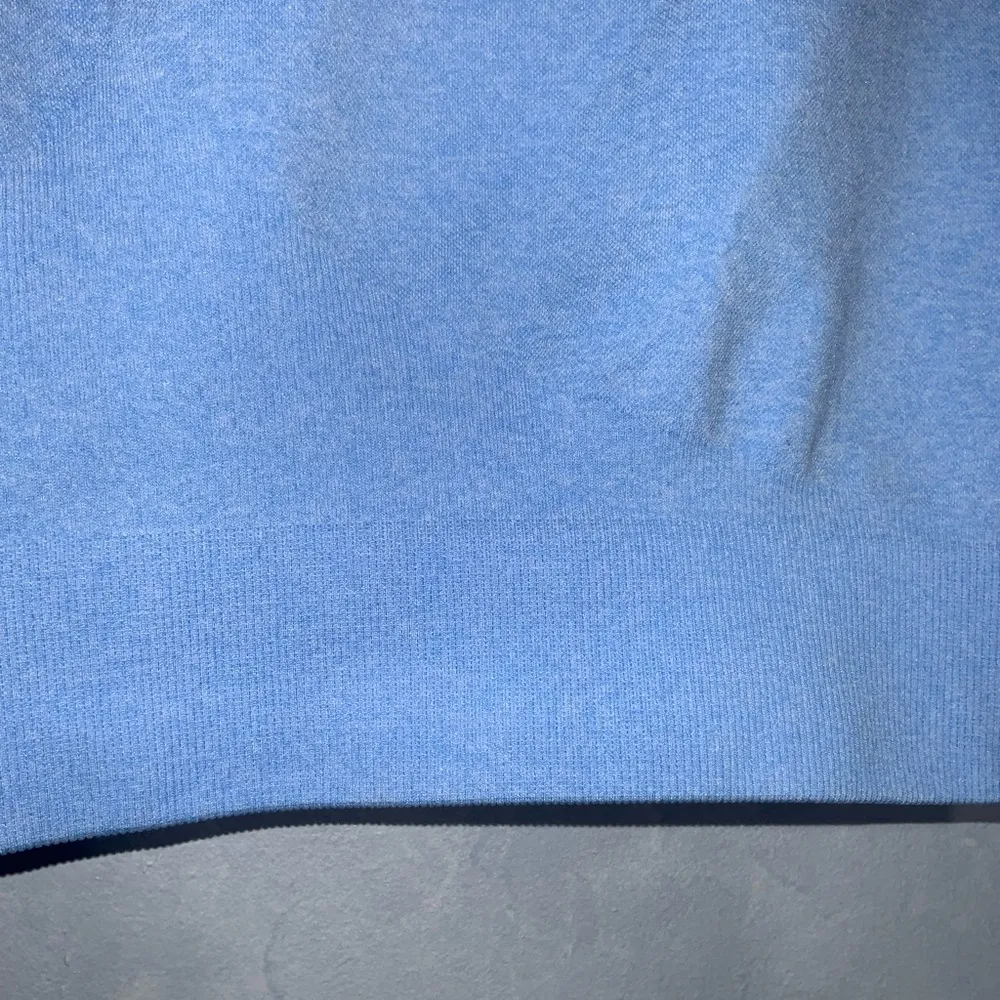 Gym Exercise Sky Blue Cropped Short Sleeve Stretchy Athletic Top Medium - Image 6