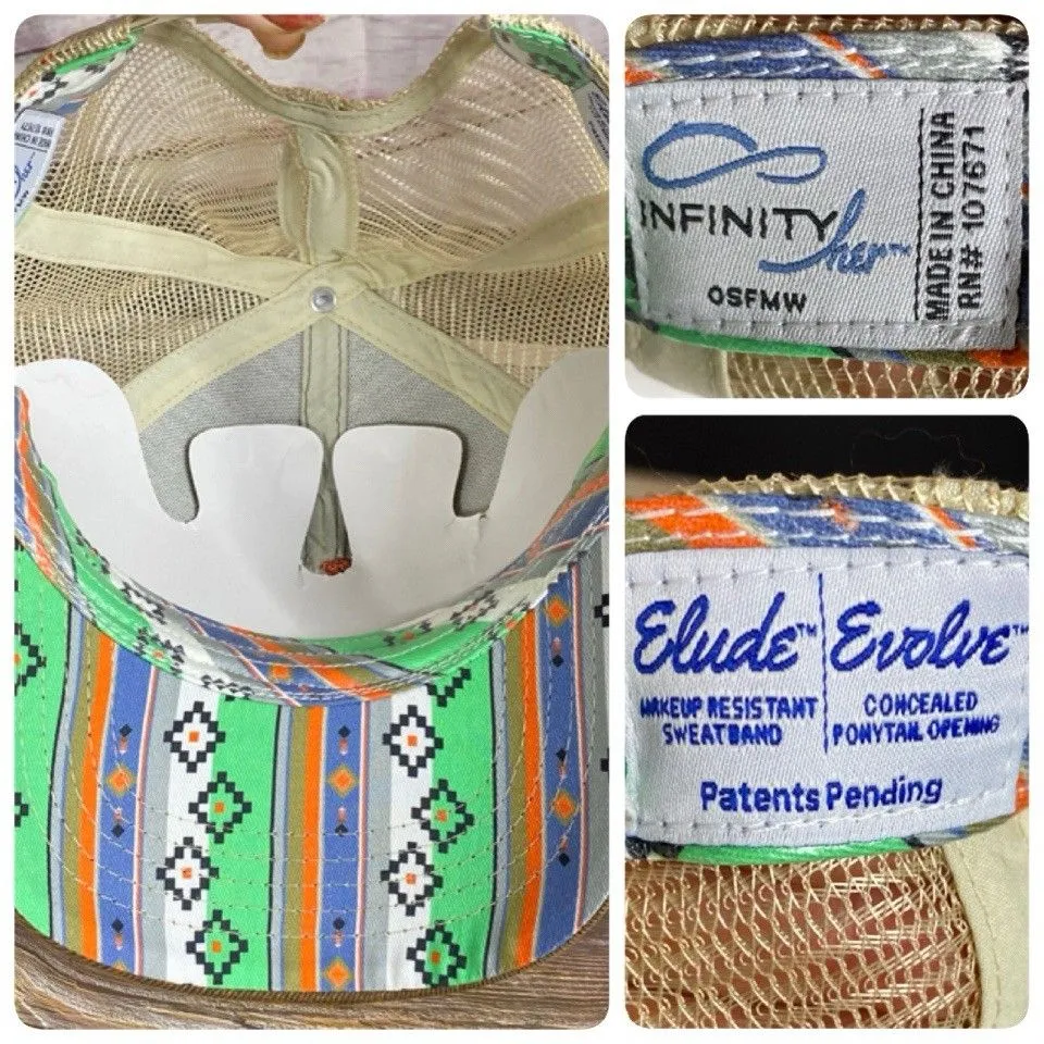 NWT Infinity Her Cowgirl Boot Southwestern Women Snapback OS Brown Gray Mesh Cap - Image 6