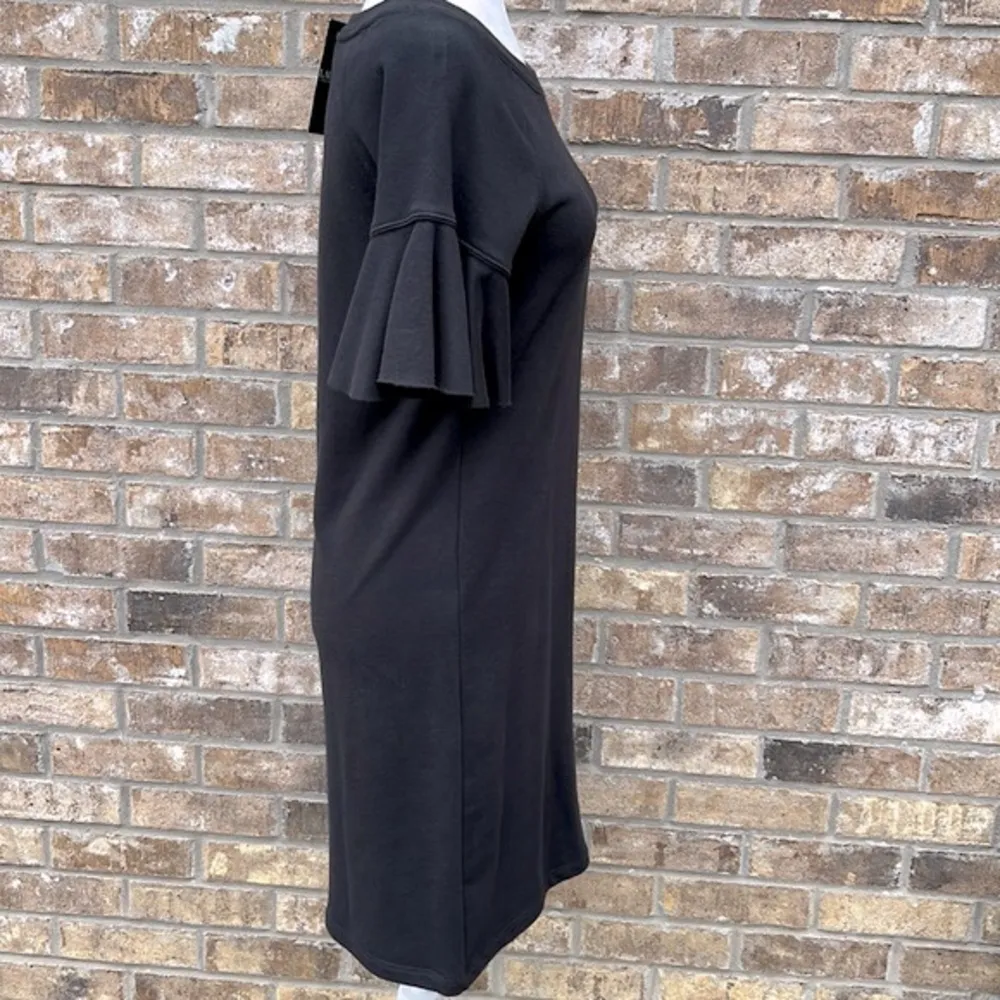 Ralph Lauren Jersey Sweatshirt Dress Short Bell Sleeves Black Size XS - Image 9