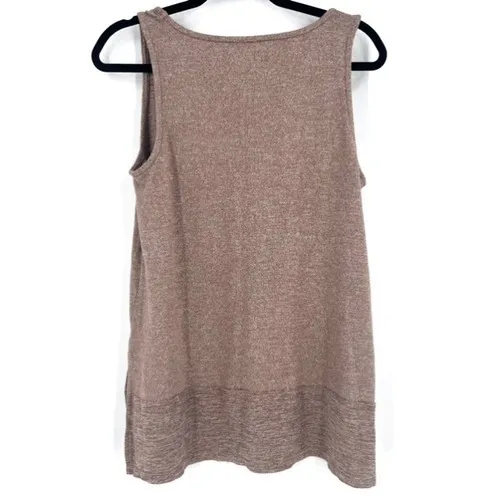 Cuddl Duds Women's Tank & Cardigan Set Stretchy 2 PC V Neck Sweater Brown Medium - Image 3