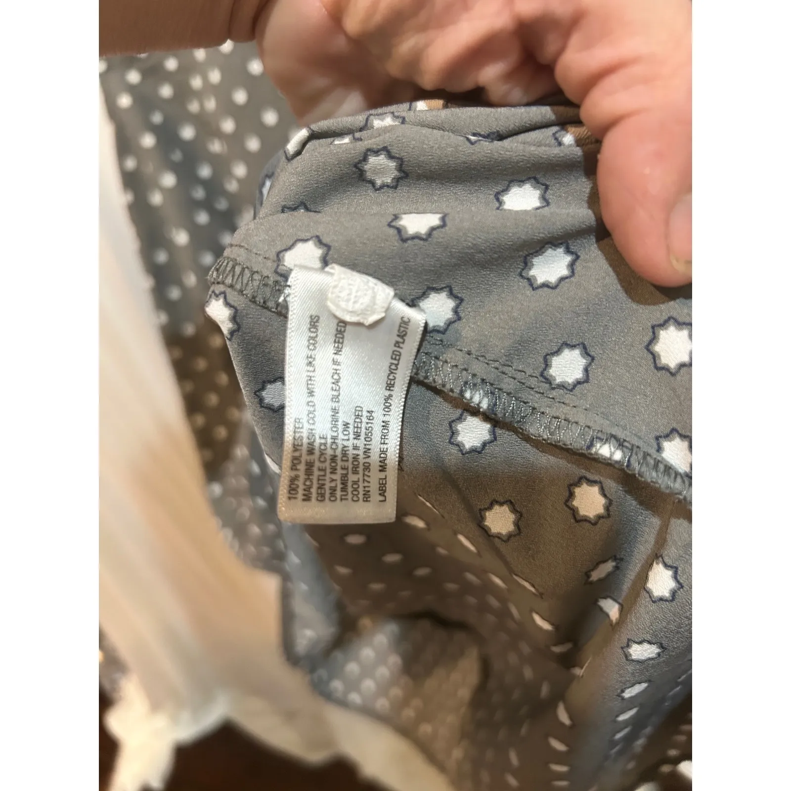 Merona XL Gray Polka Dot Sleeveless Blouse Top Casual Business‎ - Image 5