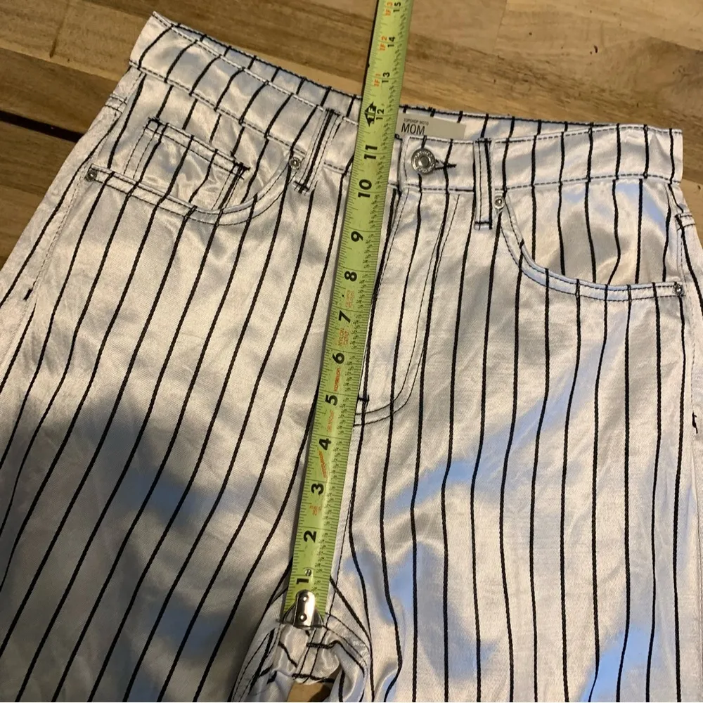 Moto Mom White With Black Stripe Shiny Jeans 28 - Image 5