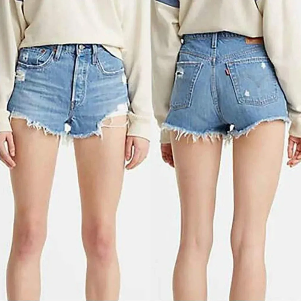 Levi’s 501 Women’s Original Shorts Denim High Rise in Sansome Straggler Size 29 - Image 2