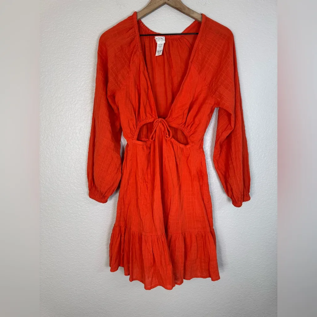 LSPACE Feelin Fine Dress With Cutouts Poppy Red Size Small Coverup $143 - Image 4