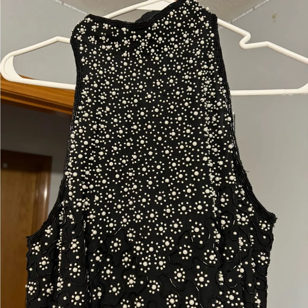 Ibiza Silk Beaded Midi Dress Black Size L - Image 3