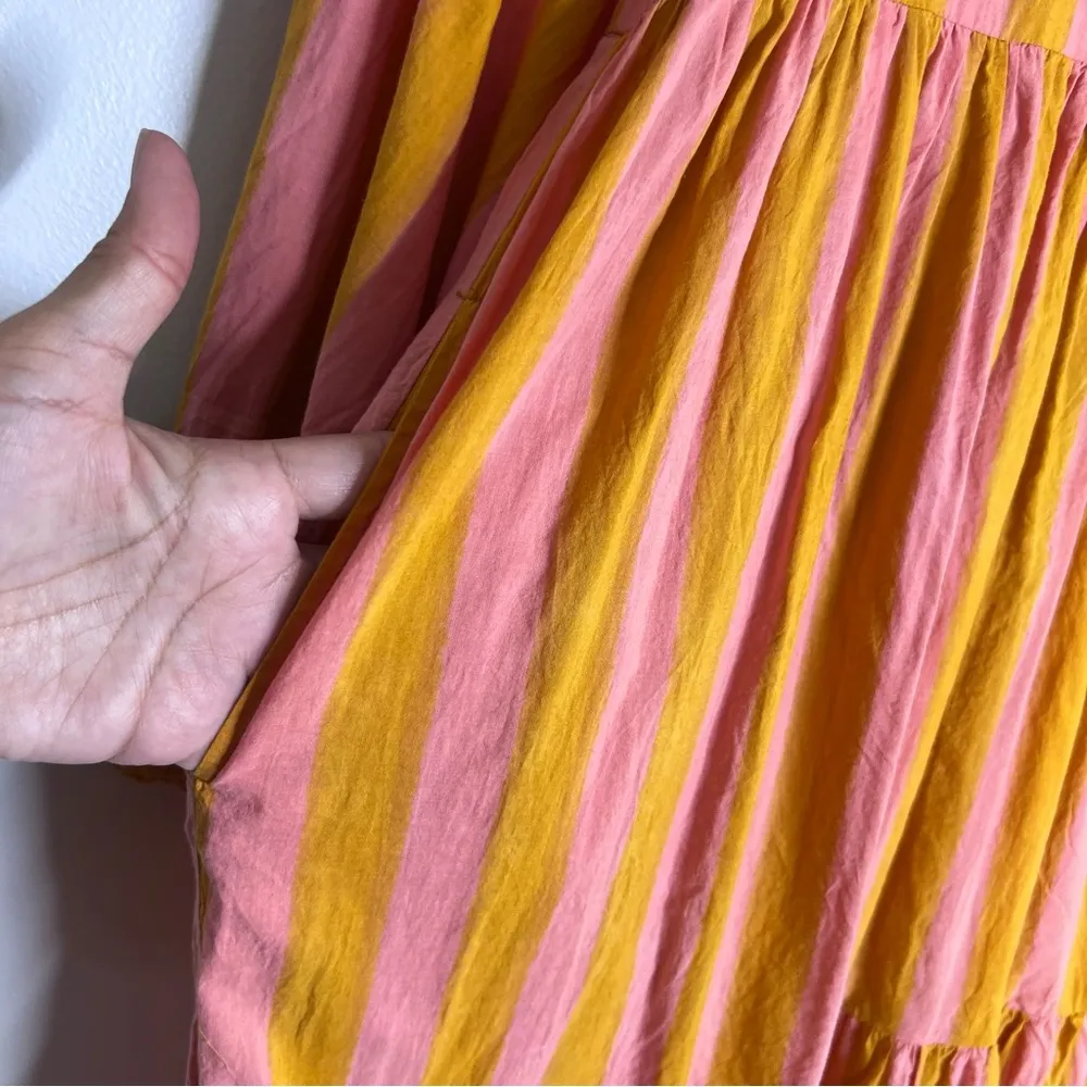 Matta NY Jaya Riviera Striped Midi Dress Gelato Sz XS Pink - Image 5