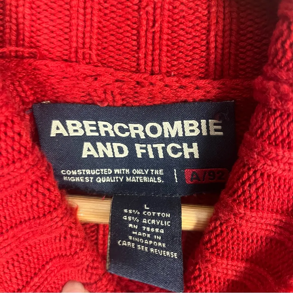 Abercrombie And Fitch Size Lg Red Extra Long Sleeves Vintage Y2K turtleneck - Image 4