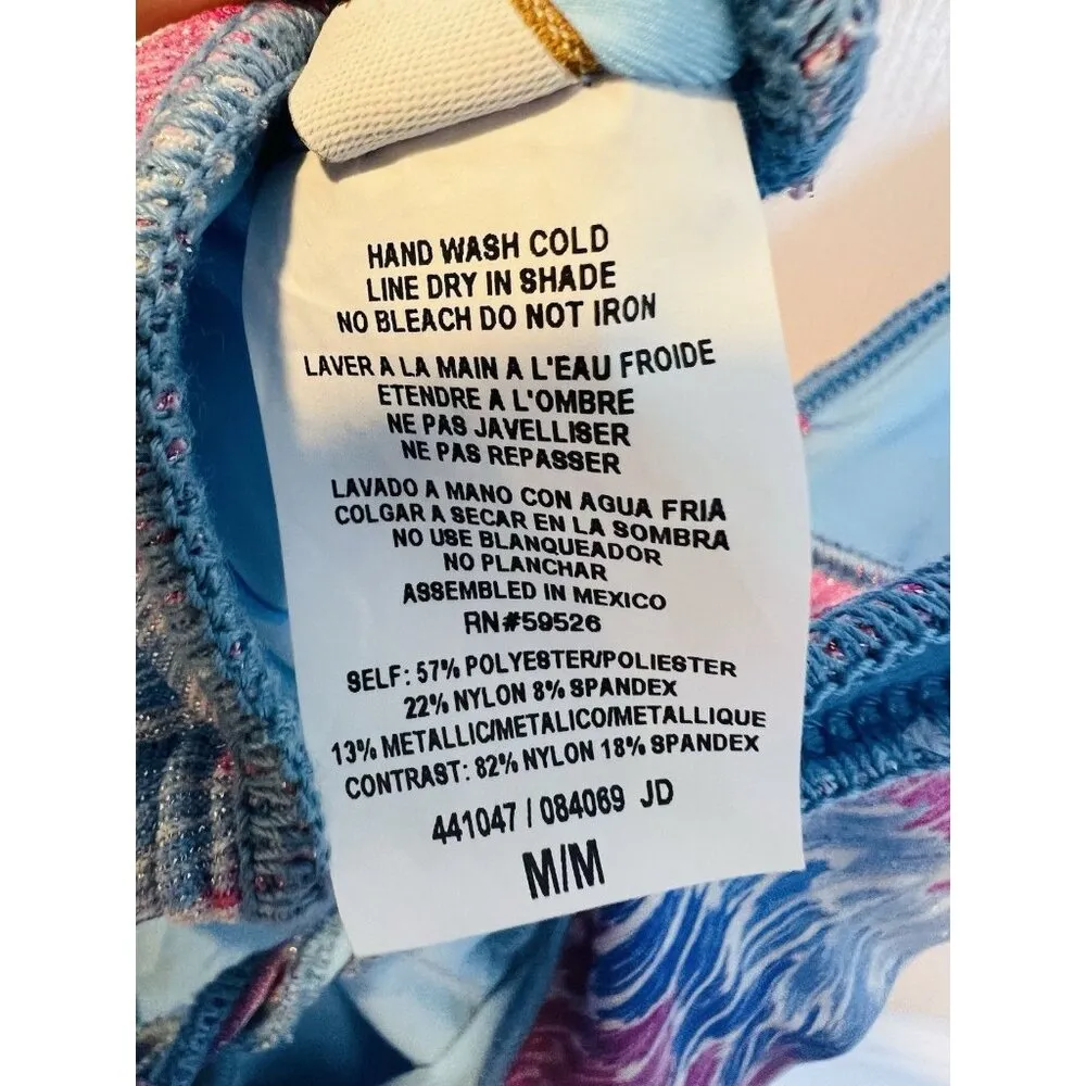 Becca Joshua Tree One-Piece Swimsuit Medium Plunge Neck Tie Back Adjustable NWT - Image 6