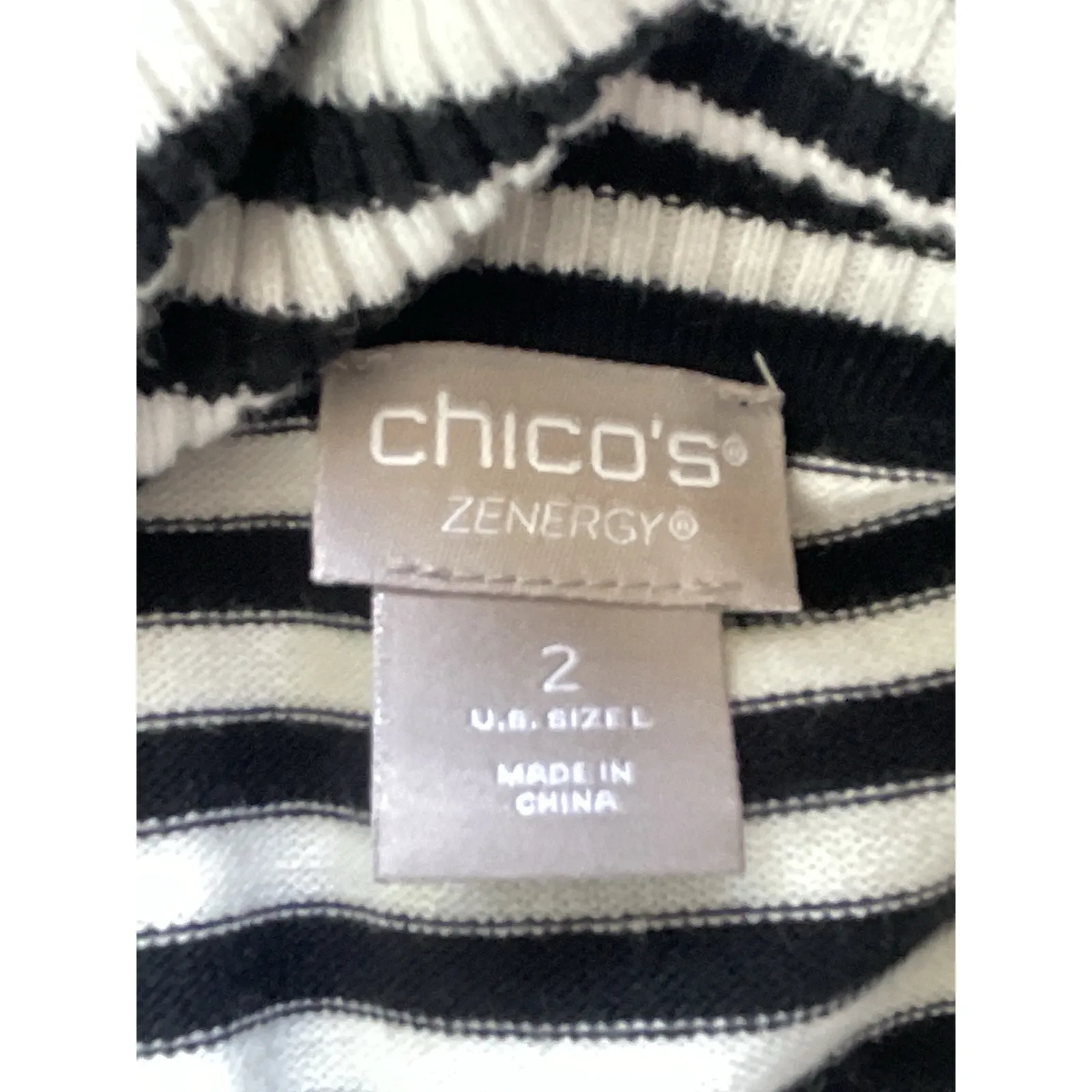 Chico's Zenergy Cotton-Cashmere Blend Foldover Neck Tunic Sweater Size 2 Large - Image 7