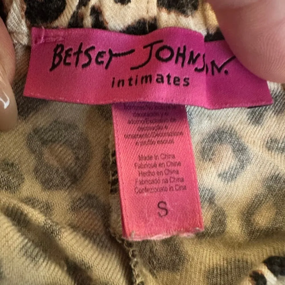 Betsey Johnson Intimates Leopard Print Pajama Pants Size S Pull On Loungewear‎ - Image 3