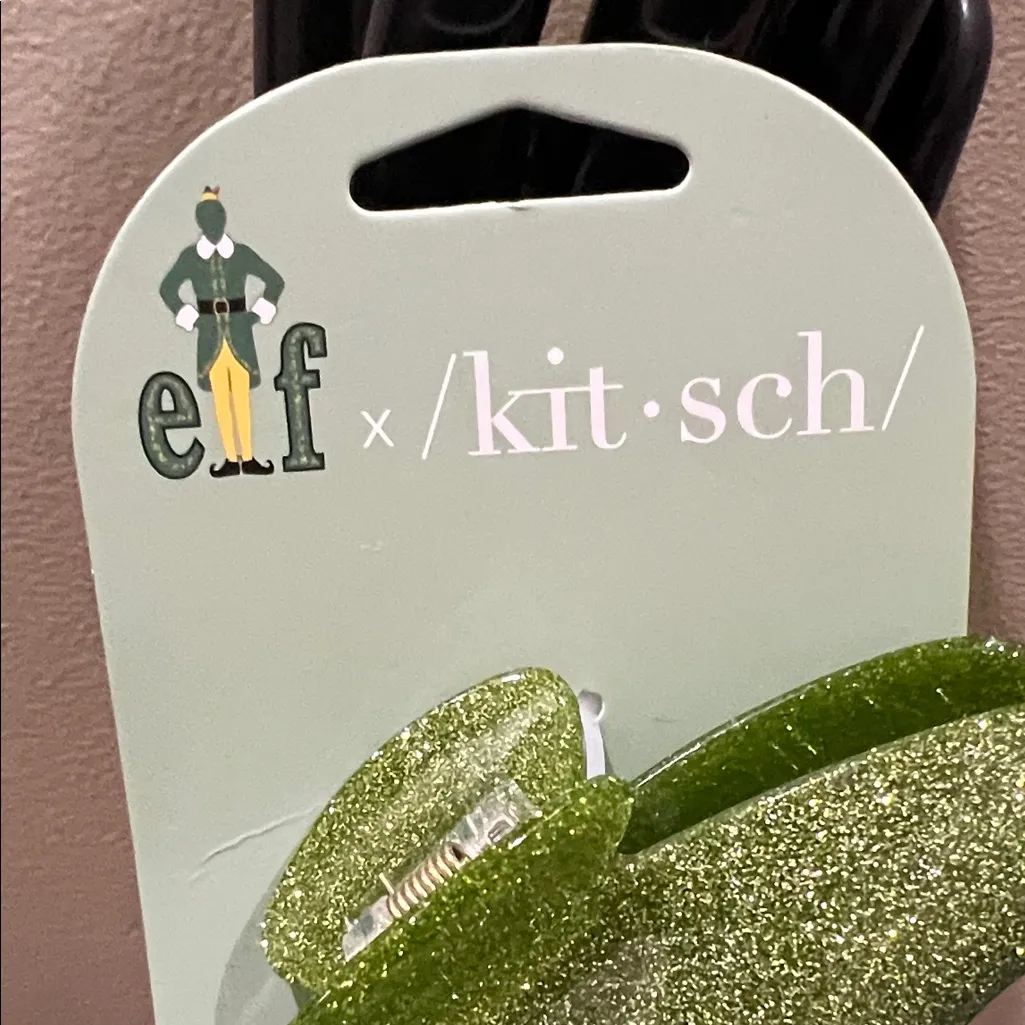 Kitsch | Elf Green Glitter Claw Clip - Image 4
