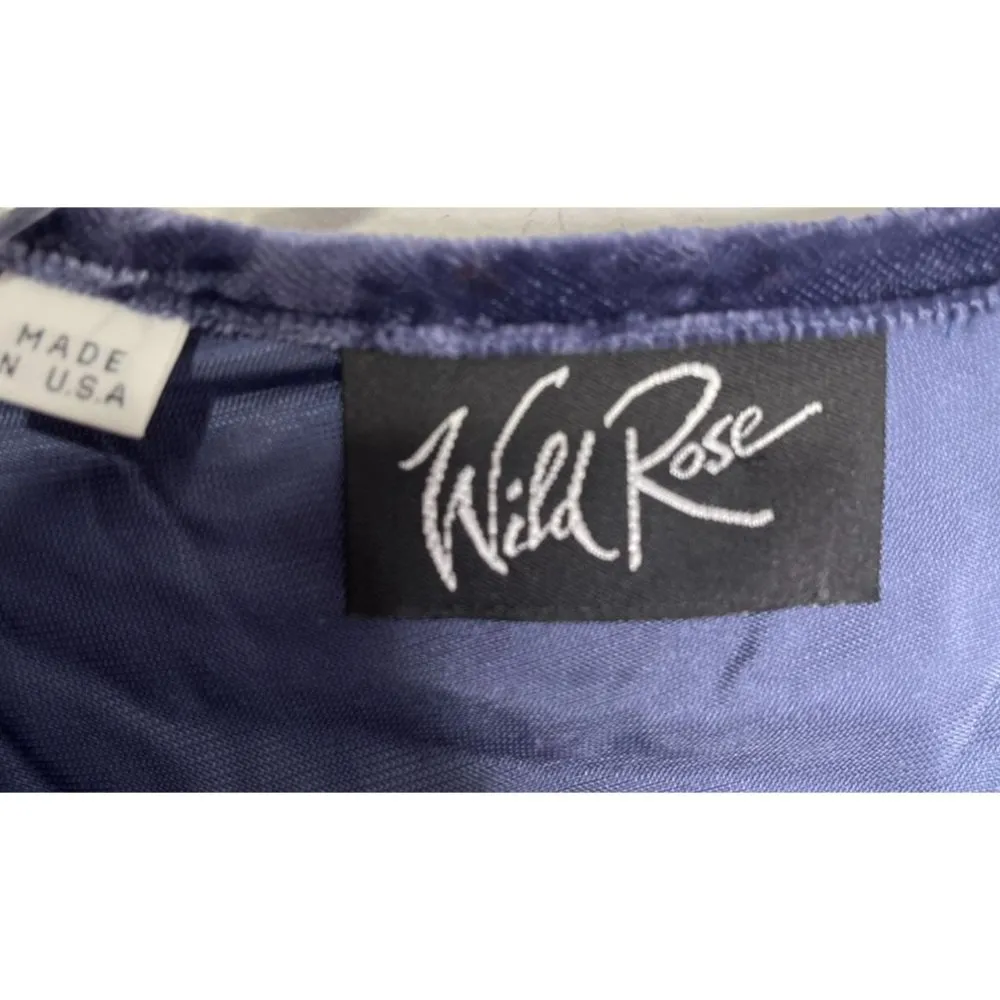 Vintage 80s Wild Rose Crushed Velour Goth Vamp Wiggle Gypsy Witchy Midi Dress - Image 4