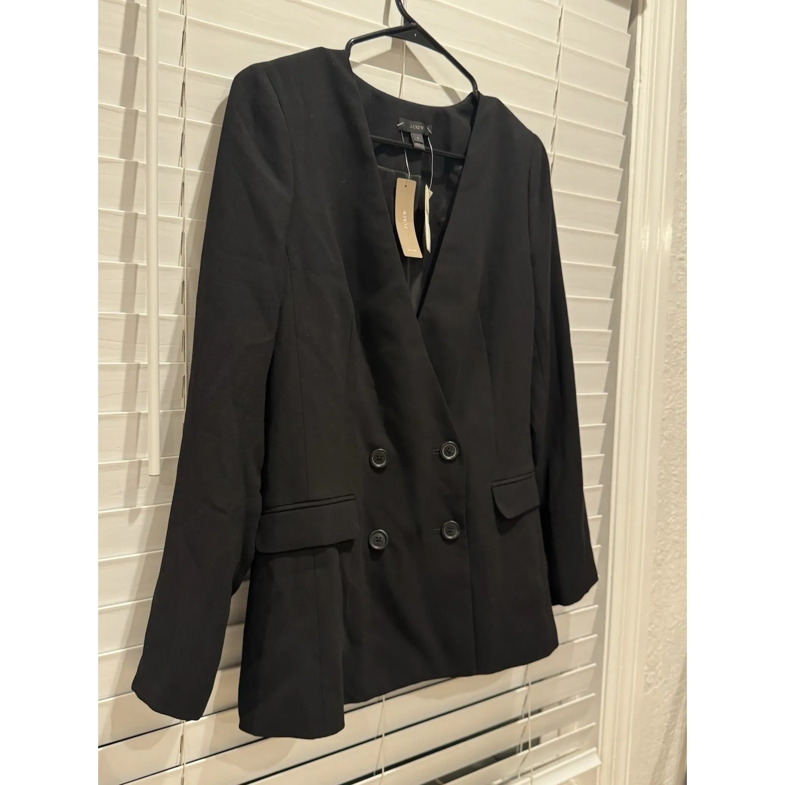 NEW J.Crew French Girl Double Breasted Blazer Black - Size 0 Dark‎ Academia Work - Image 2