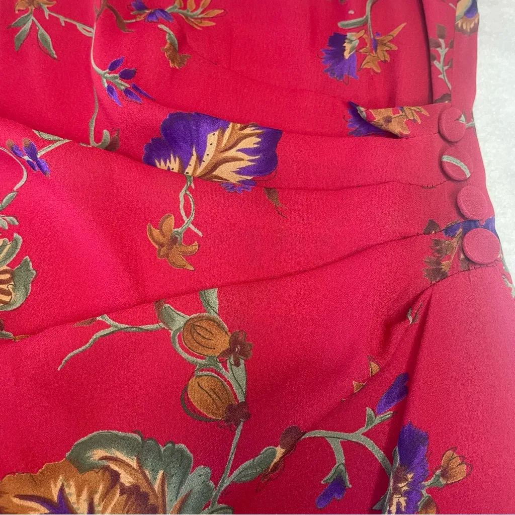 David Warren Vintage 80’s Asian Inspired Red Dress Women’s Size 12 - Image 7