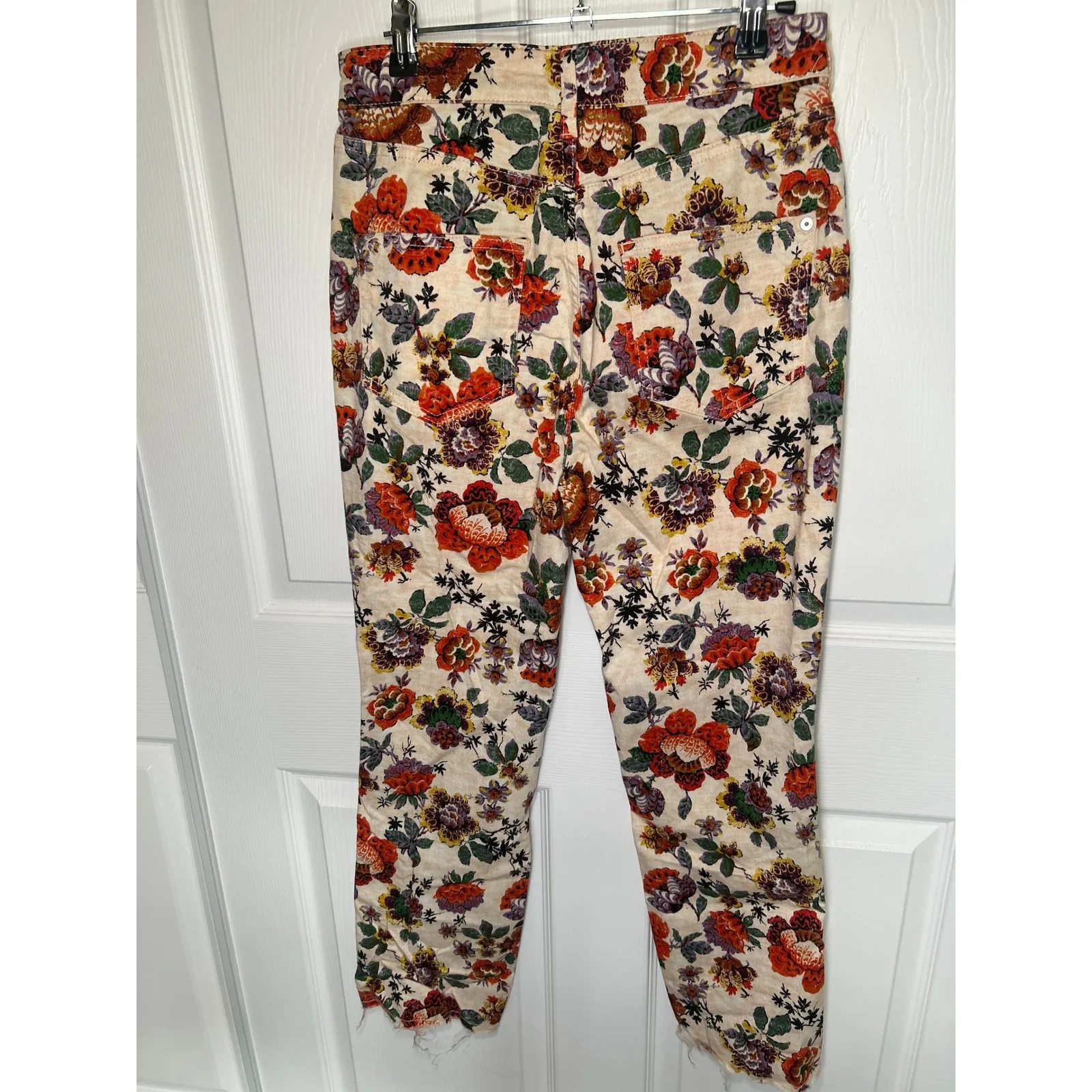 Pilcro Anthropologie High Rise Cigarette Pants Floral Print Size 29 - Image 4