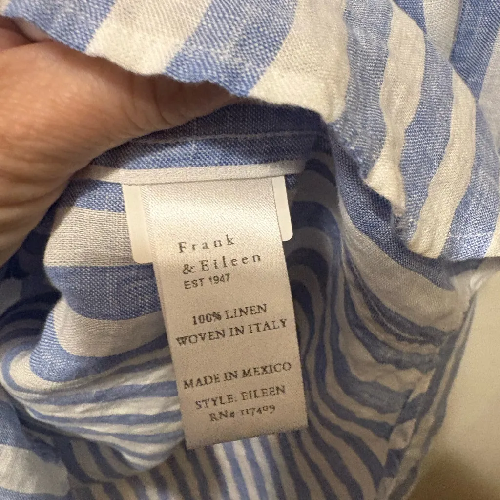 NWT Frank & Eileen 100% linen Eileen style button down sz XXS oversized‎ - Image 6