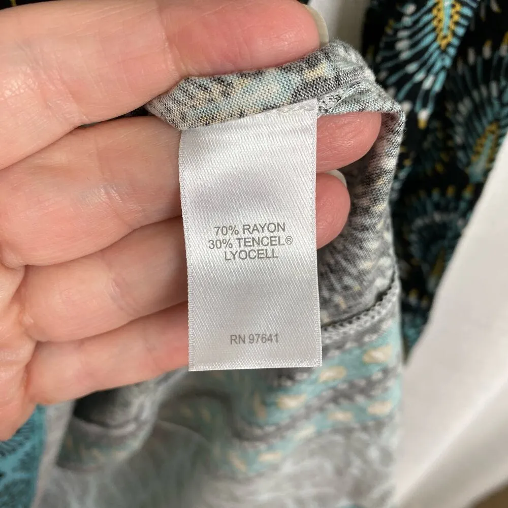 J.Jill Blue Fan Pattern Knit Popover Blouse Sz.M NWT - Image 10