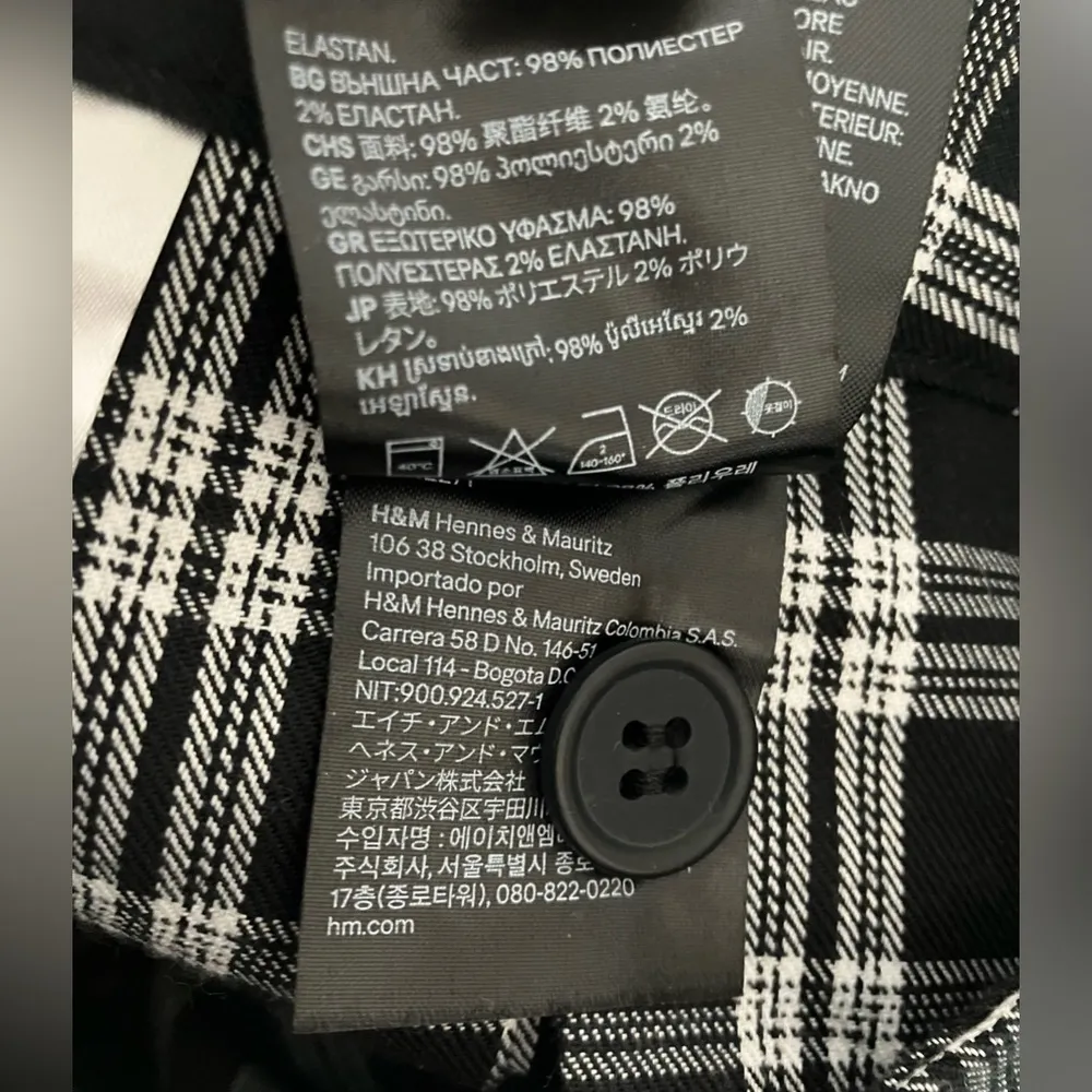 H&M Skirt Divided Black Plaid Mini Tartan Academia Pleated Skater Retro Size 0 - Image 14