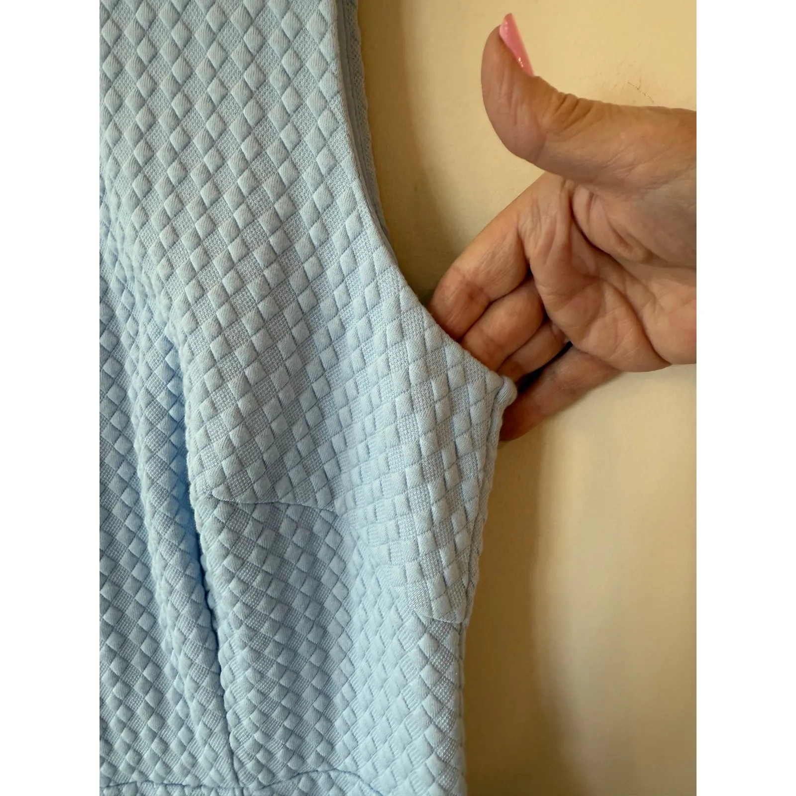 Boden Sleeveless Textured Sheath Mini Dress Pastel Blue Women's Size 12 Regular - Image 4