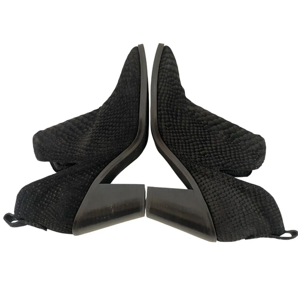 JEFFREY CAMPBELL Rosee Bootie Black Suede Leather Stacked Heel Bootie Women's 10 - Image 8