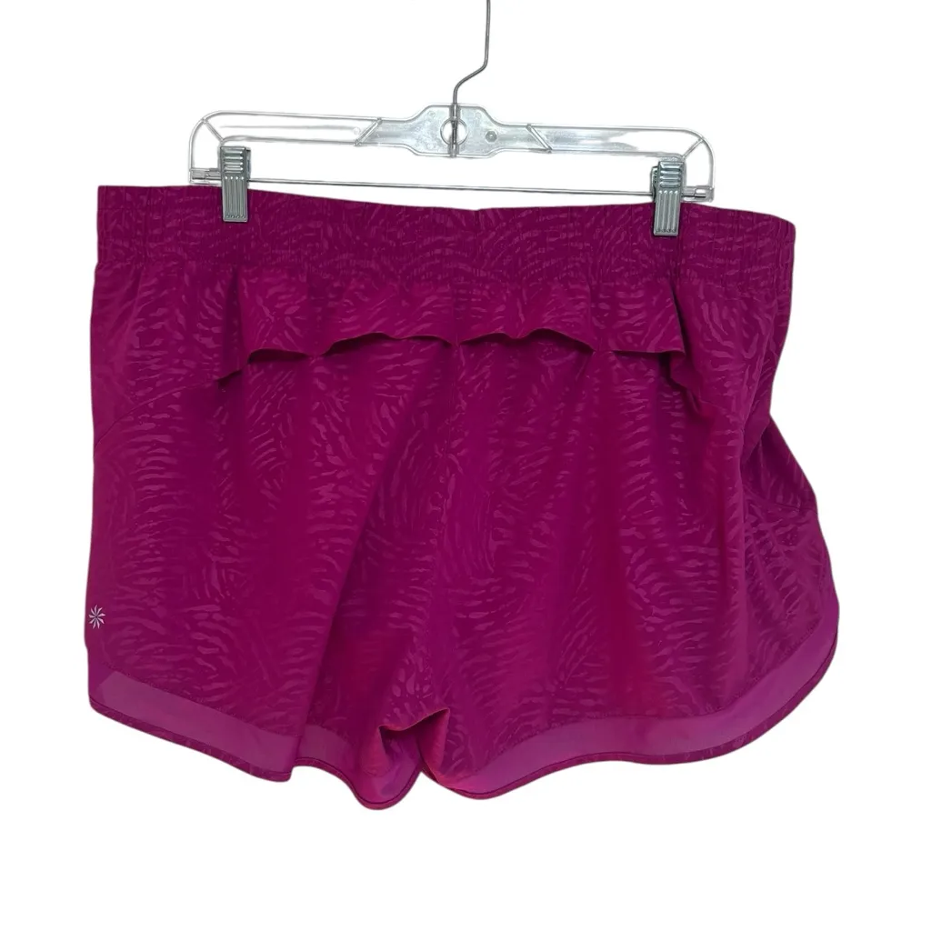 Athleta Printed Mesh Racer Run Mid Rise Short 4” in Fiji Magnolia - Size XL - Image 4