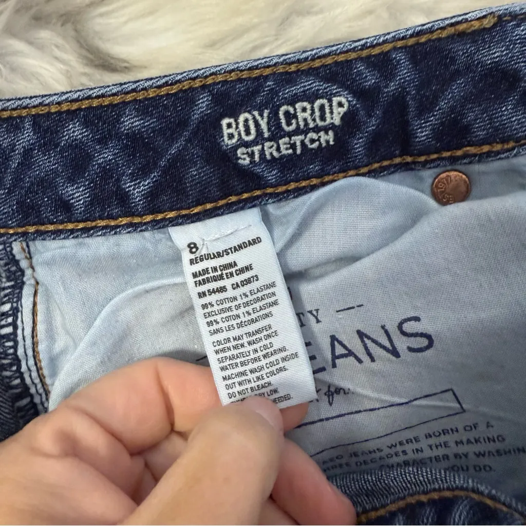 American Eagle Outfitters Boy Crop Stretch Jeans Size 8 Regular - Image 5