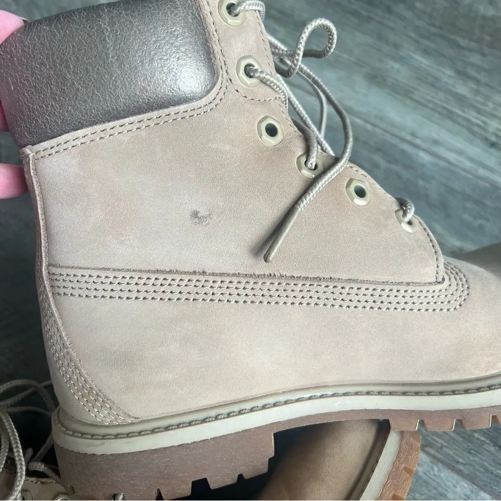Timberland Classic 6” Premium Satin Taupe Boots Size 7.5 Anti-fatigue Lace Up - Image 6