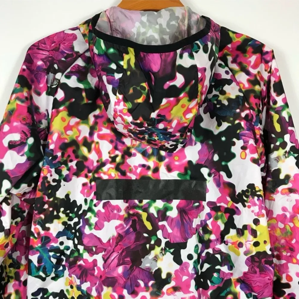 Adidas Womens Hoodie Windbreaker Half Zip Jacket
Size Small Floral Coat Sweater - Image 6