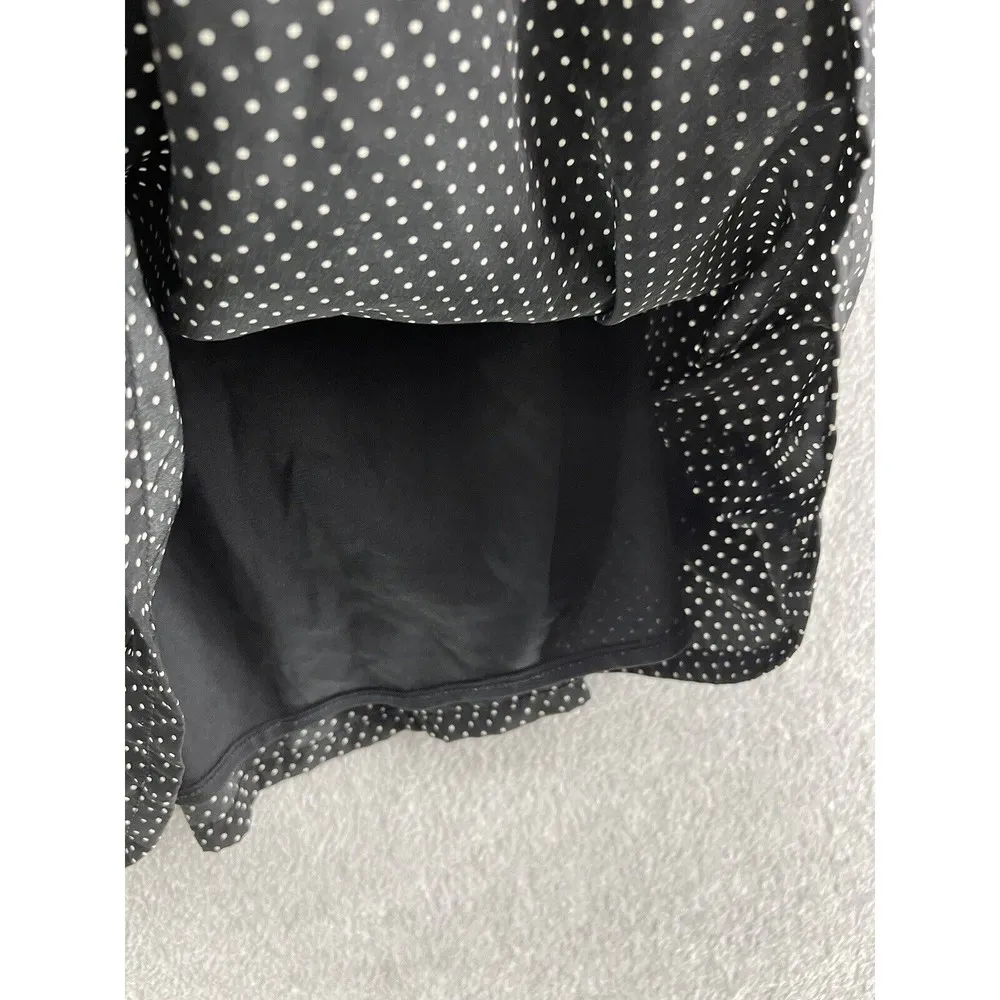 Old Navy Women's Apron Dress Polka Dot Black Size 12 Lined Smocked Back - Image 7