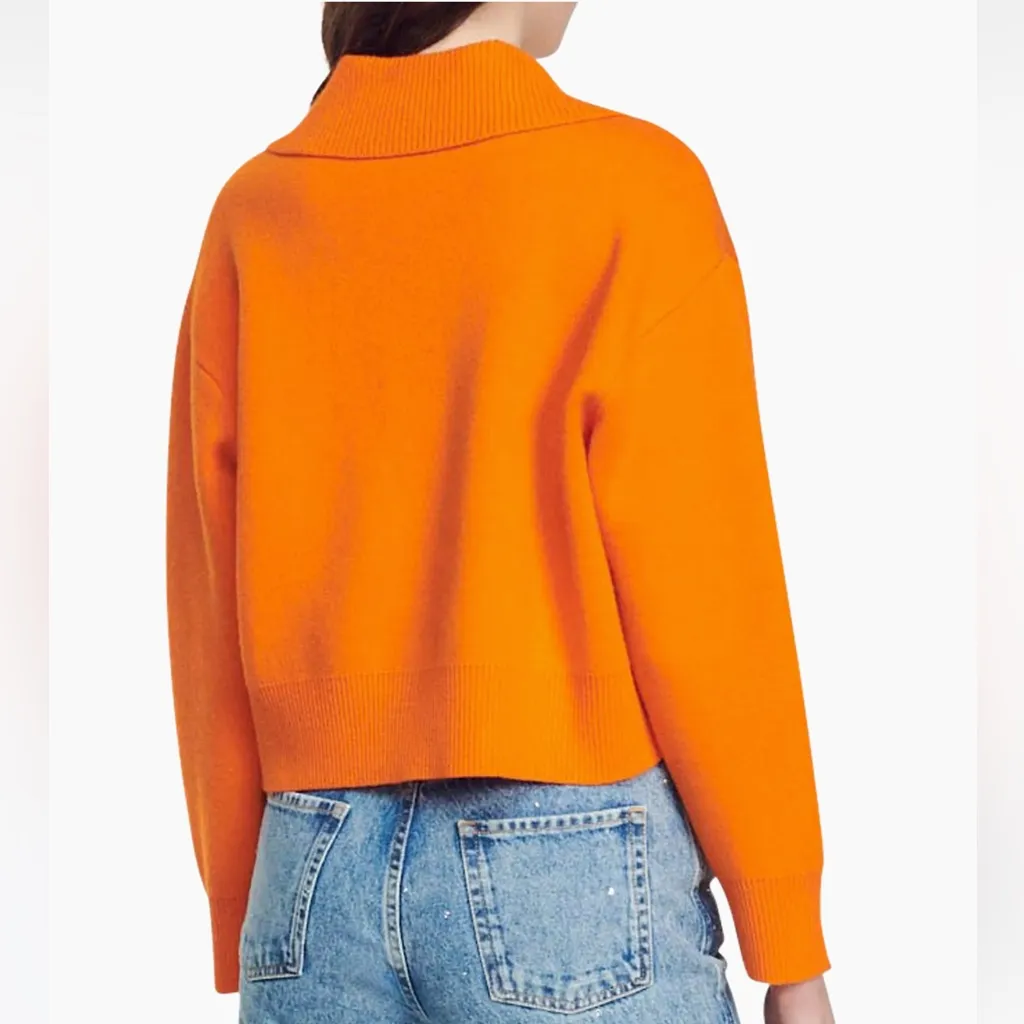 Sandro Menton Jewel Button‎ Crop Polo Sweater- New - Image 3