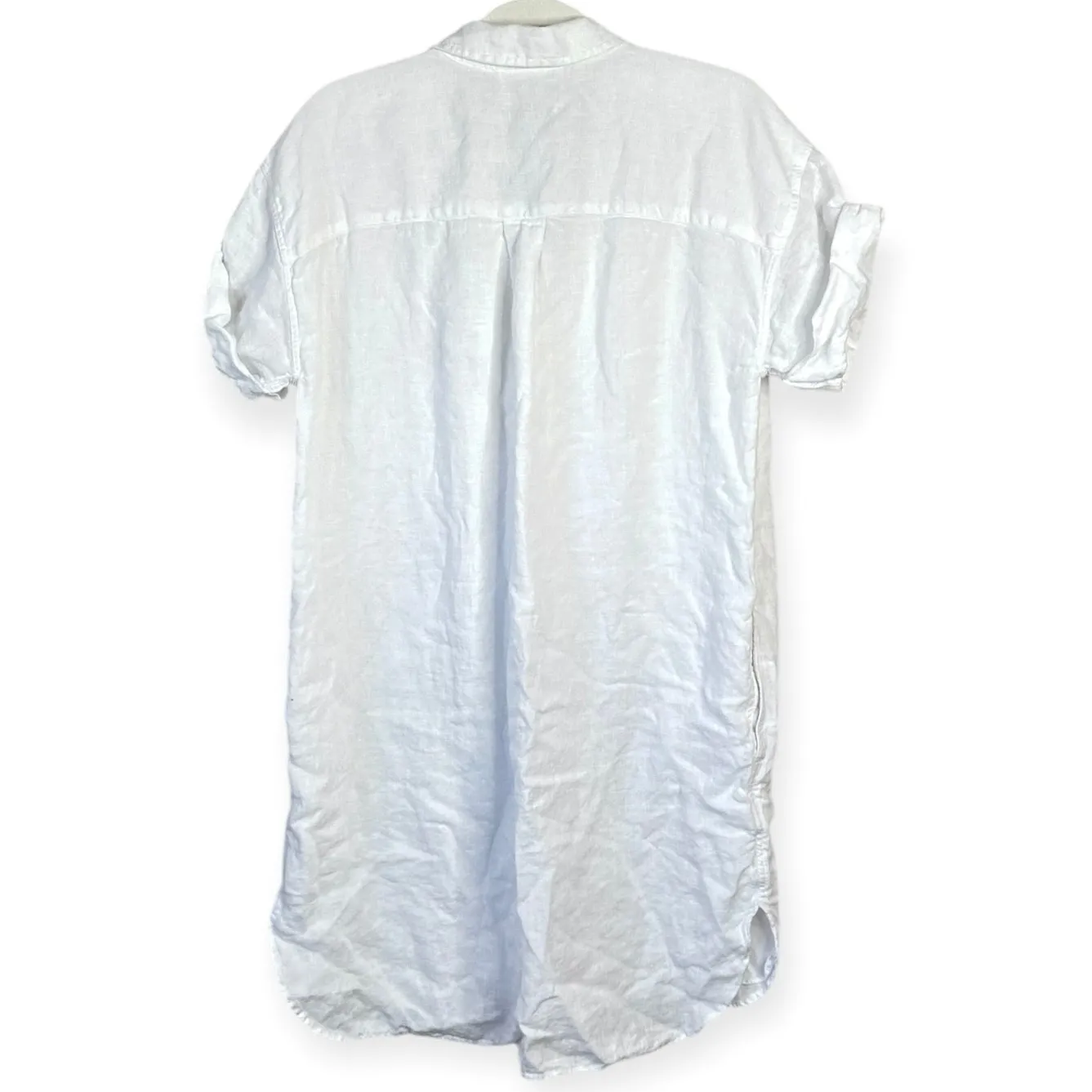 J CREW Capitaine Shirt Dress in Linen White Size Small 2024 Spring Summer Preppy - Image 3