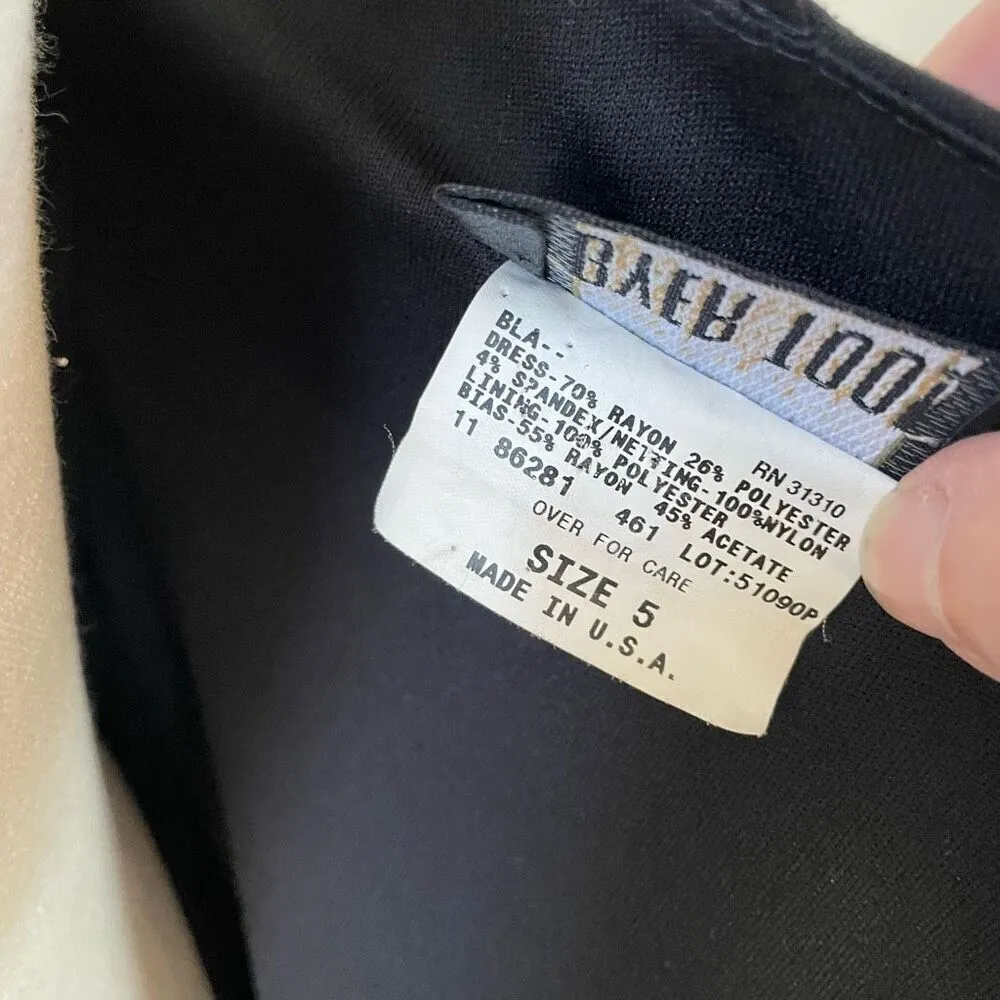 Vintage 90s Byer Too! Black Fuchsia Cocktail Dress 0 2 XS Black - Image 7