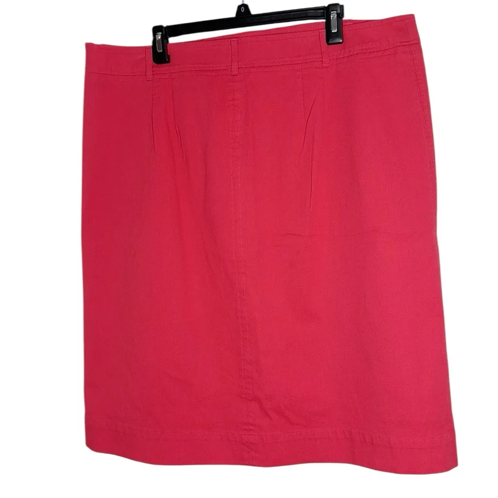 Talbots Textured Calypso Pink Pencil Midi Knee Length Cotton blend Skirt sz 20 - Image 2