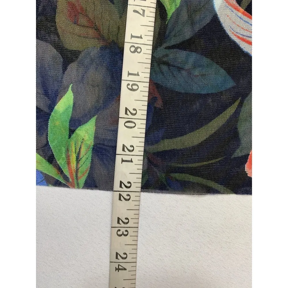 San Souci Women's Shear Floral Ruffled Sleeve Blouse - Image 5