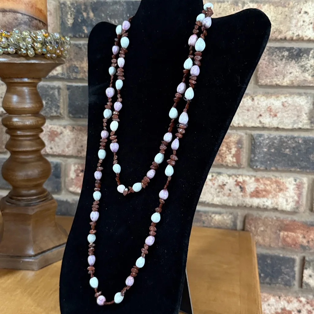 Hawaiian Koa seeds and teardrop job's tears necklace Purple - Image 3