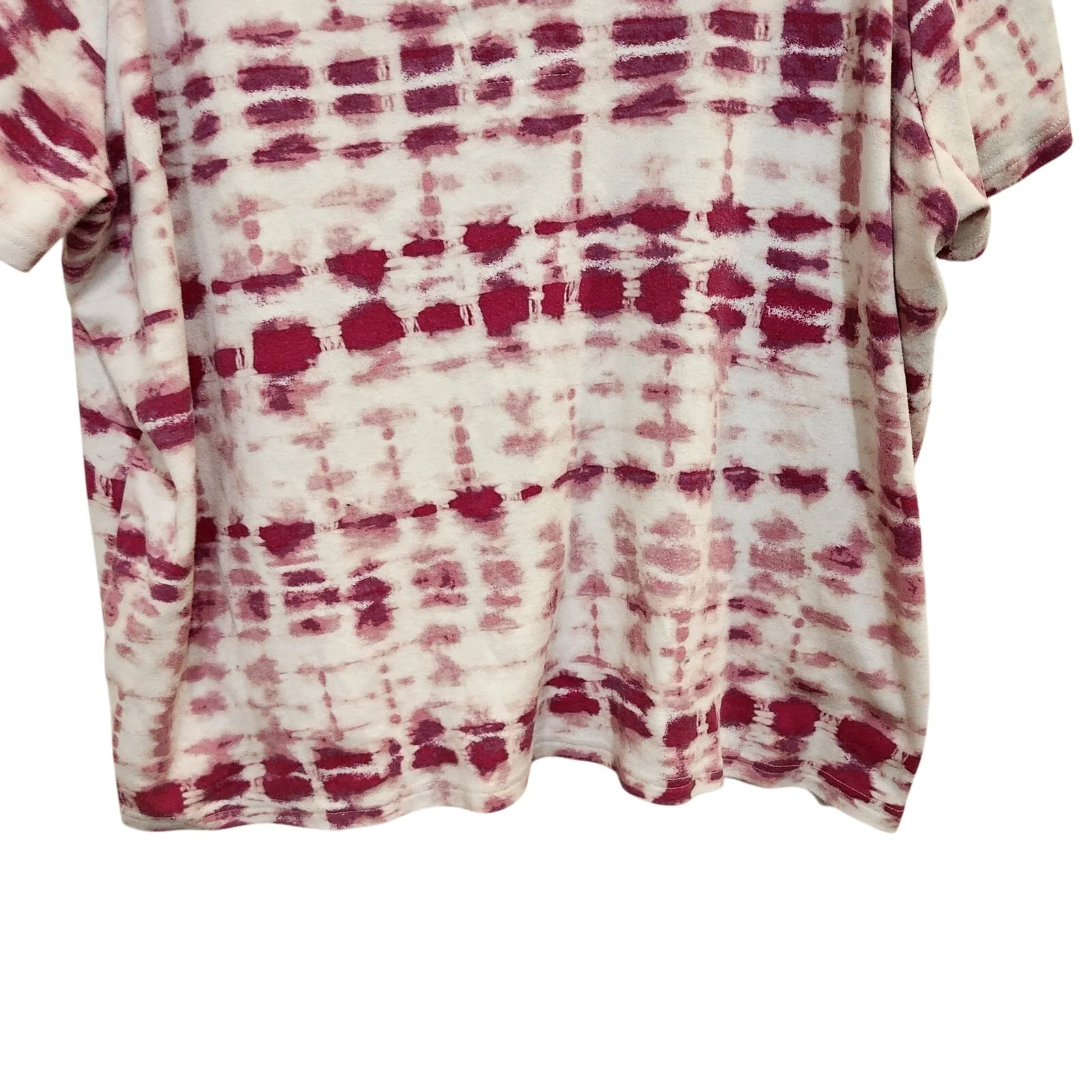 Woman Within Pink Tie-Dye Short Sleeve V-Neck T-Shirt Casual Top Size 1X 22/24 - Image 4