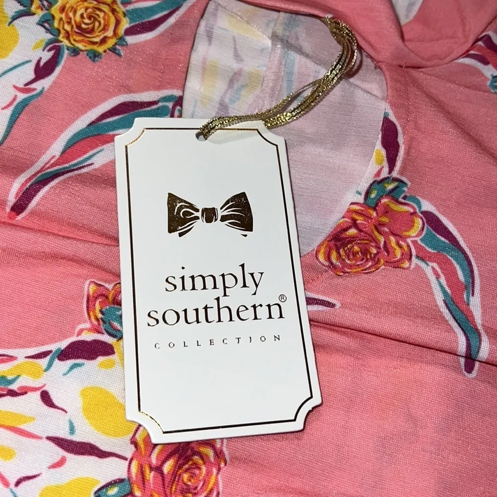 Simply Southern small sleeveless trapeze dress pink cow skulls purple tassels - Image 4